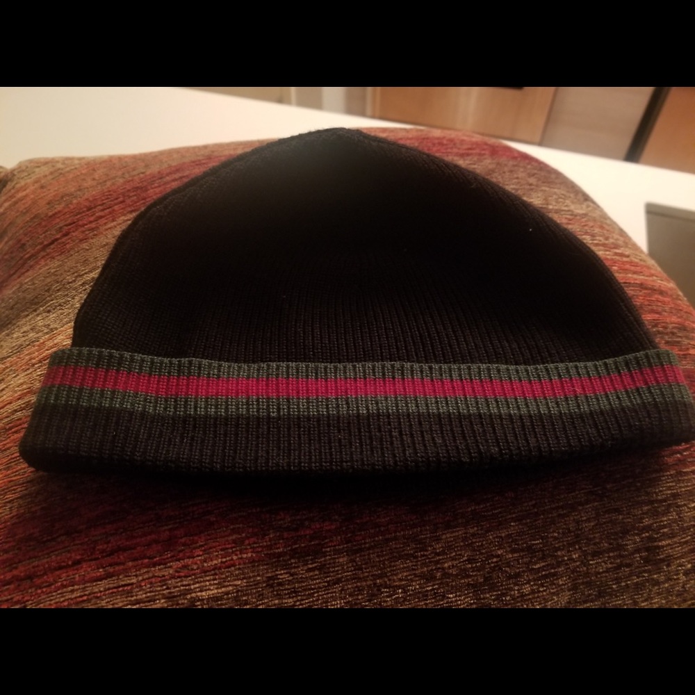 Gucci Striped Knitted Wool Web Beanie Hat
